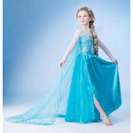 Karnevalový kostým – Elsa s dlhým závojom a čelenkou S